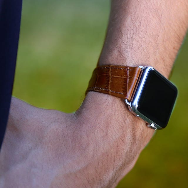 Hochwertiges Armband – Apple Watch 45 mm - Himmelblau - Krokodilartiges